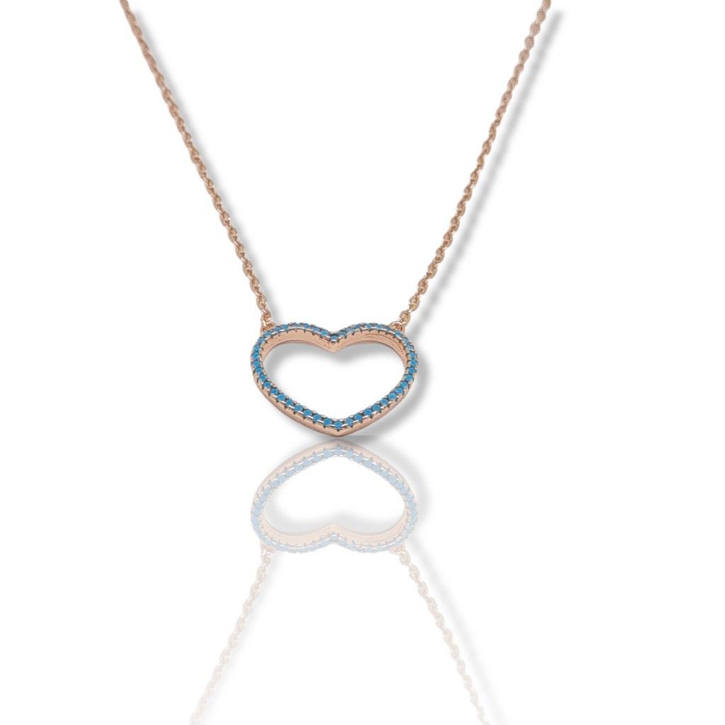 Rose gold plated silver 925° heart necklace  (code FC003653)